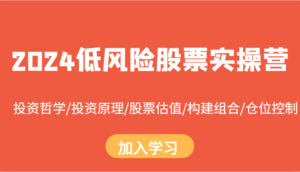 2024低风险股票实操营：投资哲学/投资原理/股票估值/构建组合/仓位控制-中创网_分享创业项目_助您在家赚钱