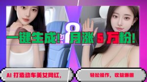 一键生成！AI 打造动车美女网红，轻松操作月涨5万粉，收益爆棚-中创网_分享创业项目_助您在家赚钱