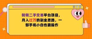 转转二手交易平台项目，月入过W的副业思路，一部手机小白也能操作-中创网_分享创业项目_助您在家赚钱