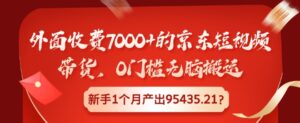 外面收费7000+的京东短视频带货,0门槛无脑搬运,新手1个月产出95435.21?-中创网_分享创业项目_助您在家赚钱