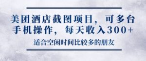 美团酒店截图项目，可多台手机操作，每天收入3张-中创网_分享创业项目_助您在家赚钱
