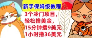 3个冷门项目,轻松撸美刀,1小时撸36刀,新手保姆级教程-中创网_分享创业项目_助您在家赚钱