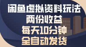 (13582期)闲鱼虚拟资料玩法,两份收益,每天10分钟,全自动发货-中创网_分享创业项目_助您在家赚钱