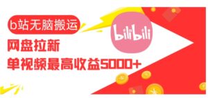 视频无脑搬运b站网盘拉新，单视频最高收益5k+【揭秘】-中创网_分享创业项目_助您在家赚钱