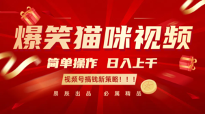 爆笑猫咪视频:简单操作,日入过千,视频号搞钱新策略!-中创网_分享创业项目_助您在家赚钱
