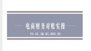 电商财务对账实操-京东天猫淘宝拼多多抖音电商财务对账-中创网_分享创业项目_助您在家赚钱