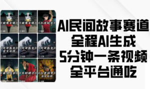 AI民间故事赛道,全程AI生成5分钟一条视频,全平台通吃-中创网_分享创业项目_助您在家赚钱