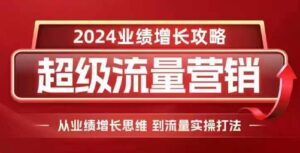 2024超级流量营销,2024业绩增长攻略,从业绩增长思维到流量实操打法-中创网_分享创业项目_助您在家赚钱