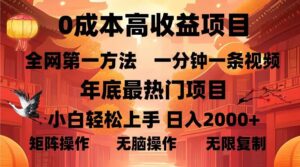 （13723期）0成本高收益蓝海项目，一分钟一条视频，年底最热项目，小白轻松日入...-中创网_分享创业项目_助您在家赚钱