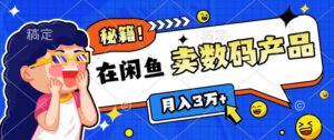 靠在闲鱼卖数码产品月入过W+的最新秘籍0基础教学，新手快速上手-中创网_分享创业项目_助您在家赚钱