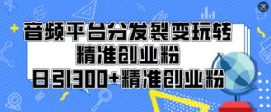 音频平台分发裂变玩转创业粉，日引300+精准创业粉-中创网_分享创业项目_助您在家赚钱
