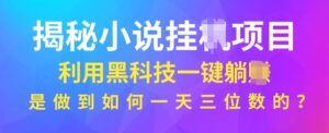 揭秘小说项目,利用黑科技一键躺Z模式,是如何做到一天三位数的-中创网_分享创业项目_助您在家赚钱