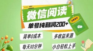 最新微信阅读6.0,每日5分钟,单号利润2张,可批量放大操作,简单0成本-中创网_分享创业项目_助您在家赚钱