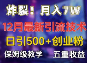 炸裂!揭秘12月最新日引流500+精准创业粉,多重收益保姆级教学-中创网_分享创业项目_助您在家赚钱