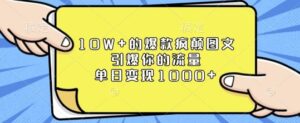 10W+的爆款疯颠图文，引爆你的流量，单日变现1k【揭秘】-中创网_分享创业项目_助您在家赚钱