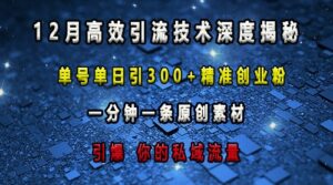 最新高效引流技术深度揭秘 ,单号单日引300+精准创业粉,一分钟一条原创素材,引爆你的私域流量-中创网_分享创业项目_助您在家赚钱