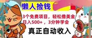 3个免费项目,轻松撸美金,日入几张 ,3分钟学会,懒人捡钱,全自动收入-中创网_分享创业项目_助您在家赚钱