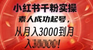 小红书千粉实操课,素人成功起号,从月入3000到月入过W-中创网_分享创业项目_助您在家赚钱