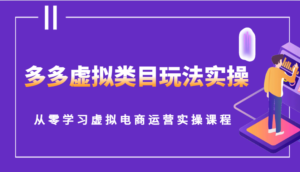 多多虚拟类目玩法实操,从零学习虚拟电商运营实操课程-中创网_分享创业项目_助您在家赚钱