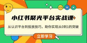 (13775期)小红书 聚光平台实战课,从认识平台到投放技巧,助你实现从0到1的突破-中创网_分享创业项目_助您在家赚钱