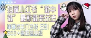 最新小红书截流玩法 独家截中截 单号成本几块钱 日引500+CY粉JZ粉-中创网_分享创业项目_助您在家赚钱