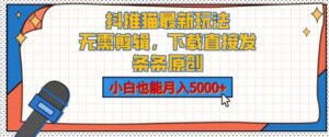 抖推猫最新玩法,小白也能月入5000+,小说推文无需剪辑,直接代发,2分钟直接搞定-中创网_分享创业项目_助您在家赚钱