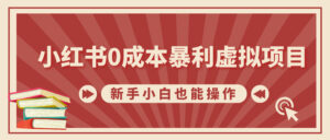 小红书0成本暴利虚拟项目，新手小白也能操作，轻松实现月入过W-中创网_分享创业项目_助您在家赚钱