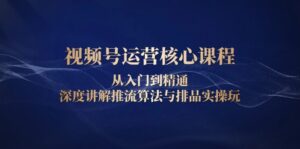 (13863期)视频号运营核心课程,从入门到精通,深度讲解推流算法与排品实操玩-中创网_分享创业项目_助您在家赚钱