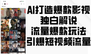 AI打造爆款影视独白解说,流量爆款玩法,引爆短视频流量-中创网_分享创业项目_助您在家赚钱