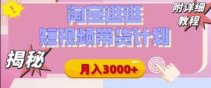 【揭秘】淘宝逛逛短视频带货计划,有人能月入3000+(附项目教程)-中创网_分享创业项目_助您在家赚钱