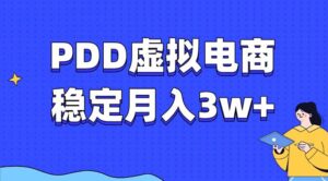 (13801期)PDD虚拟电商教程,稳定月入3w+,最适合普通人的电商项目-中创网_分享创业项目_助您在家赚钱