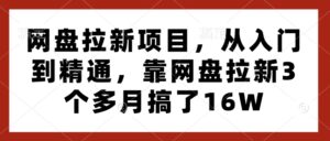 网盘拉新项目，从入门到精通，靠网盘拉新3个多月搞了16W-中创网_分享创业项目_助您在家赚钱