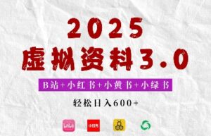 2025年B站+小红书+小黄书+小绿书组合新玩法,虚拟资料3.0打法,轻松日入多张-中创网_分享创业项目_助您在家赚钱
