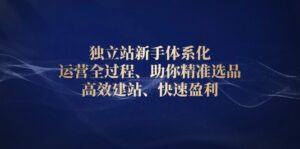 (13914期)独立站新手体系化 运营全过程,助你精准选品、高效建站、快速盈利-中创网_分享创业项目_助您在家赚钱