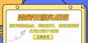 流量引爆实战班,涵盖情绪触点,剪辑技巧,投放逻辑等,打造女性IP变现-中创网_分享创业项目_助您在家赚钱