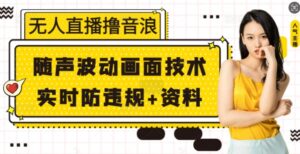 无人直播撸音浪+随声波动画面技术+实时防违规+资料【揭秘】-中创网_分享创业项目_助您在家赚钱