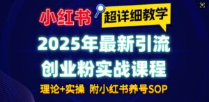 2025年最新小红书引流创业粉实战课程【超详细教学】小白轻松上手,月入1W+,附小红书养号SOP-中创网_分享创业项目_助您在家赚钱