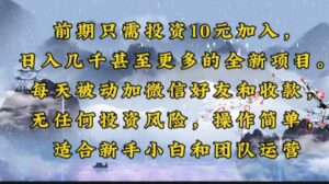 （14047期）前期只需投资10元加入，日入几千甚至更多的全新项目。每天被动加微信好...-中创网_分享创业项目_助您在家赚钱