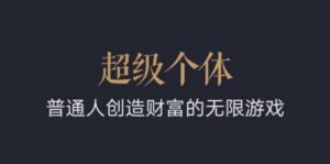 超级个体:2024-2025翻盘指南,普通人创造财富的无限游戏-中创网_分享创业项目_助您在家赚钱