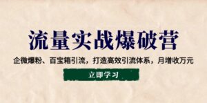 (14039期)流量实战爆破营:企微爆粉、百宝箱引流,打造高效引流体系,月增收万元-中创网_分享创业项目_助您在家赚钱