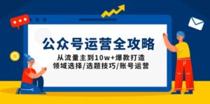 (13996期)公众号运营全攻略:从流量主到10w+爆款打造,领域选择/选题技巧/账号运营-中创网_分享创业项目_助您在家赚钱