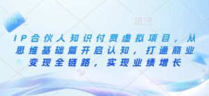 IP合伙人知识付费虚拟项目,从思维基础篇开启认知,打通商业变现全链路,实现业绩增长-中创网_分享创业项目_助您在家赚钱
