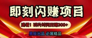 速看!零门槛即刻闪赚副业项目,轻松用碎片时间日入3张-中创网_分享创业项目_助您在家赚钱