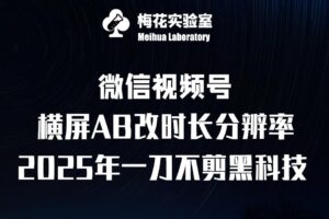 梅花实验室2025视频号最新一刀不剪黑科技，宽屏AB画中画+随机时长+帧率融合玩法-中创网_分享创业项目_助您在家赚钱