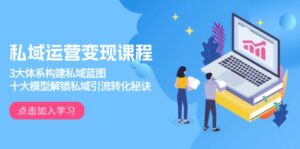 (13953期)私域运营变现课程,3大体系构建私域蓝图,十大模型解锁私域引流转化秘诀-中创网_分享创业项目_助您在家赚钱