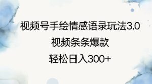 视频号手绘情感语录玩法3.0，视频条条爆款，轻松日入3张-中创网_分享创业项目_助您在家赚钱