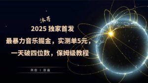 2025全网最暴力音乐掘金,实测单次5元,一天破四位数,保姆级教程-中创网_分享创业项目_助您在家赚钱