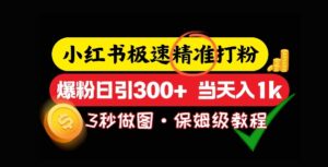 小红书极速打粉,5秒做图教程,爆粉日引300+,当日变现-中创网_分享创业项目_助您在家赚钱