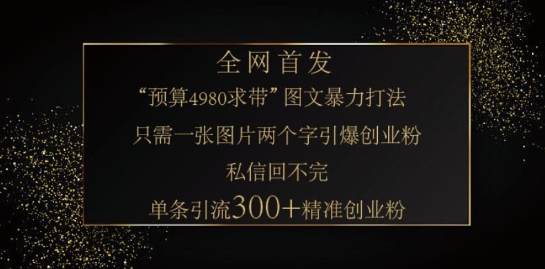 小红书神奇图片引流法,只需一张图,就能单条笔记凭借此方法,轻松引流 300 精准创业粉