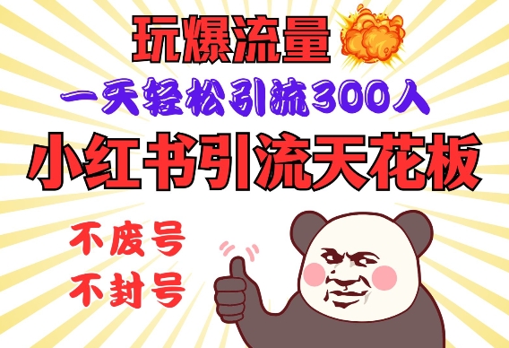 小红书引流天花板，玩爆流量，一天轻松引流300人，安全操作-中创网_分享创业项目_助您在家赚钱